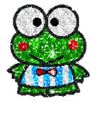 he is a cute little froggy.His name is keroppi.
